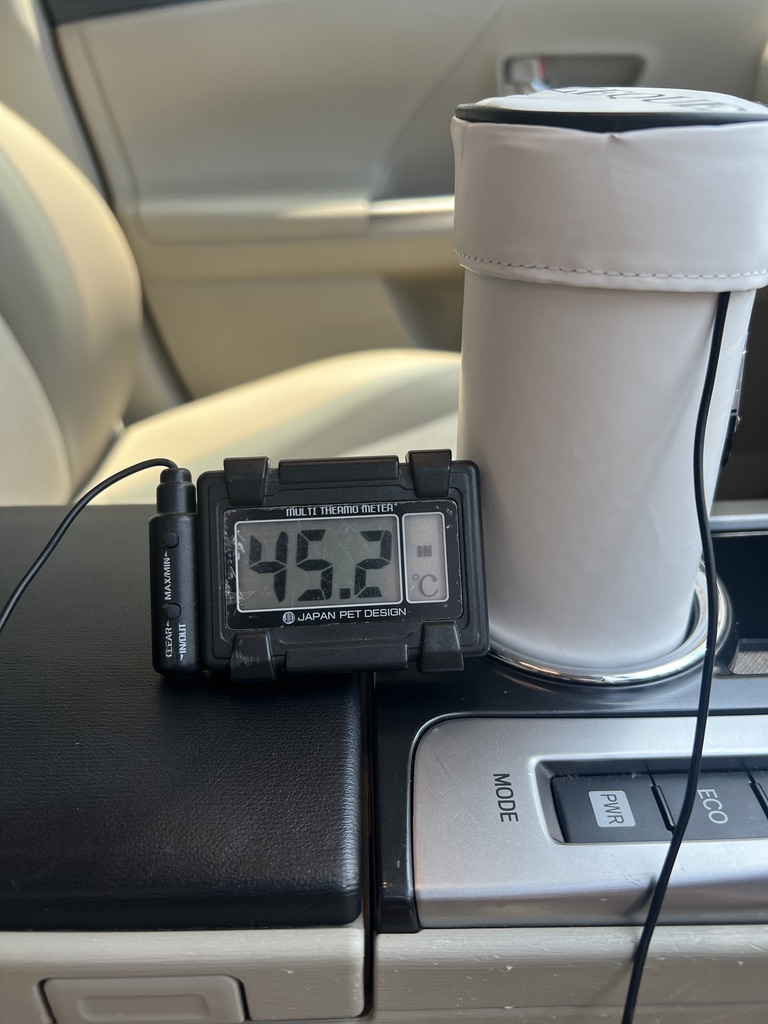 検証開始直後のケース内温度は45.2℃